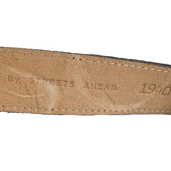 Streets Ahead Croc Embossed Leather Belt With Rhinestones Size S main image 5